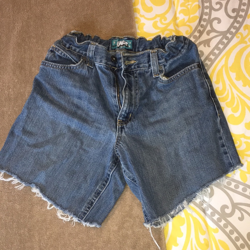 High waisted distressed shorts